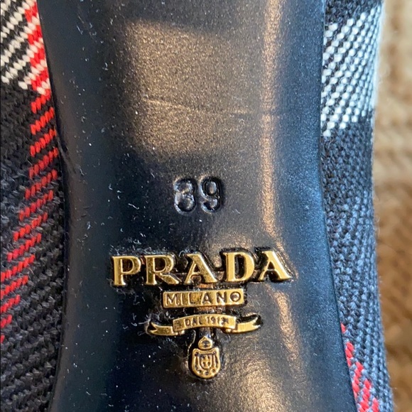 Prada Kitten heels. Plaid wool with bow - Picture 6 of 6